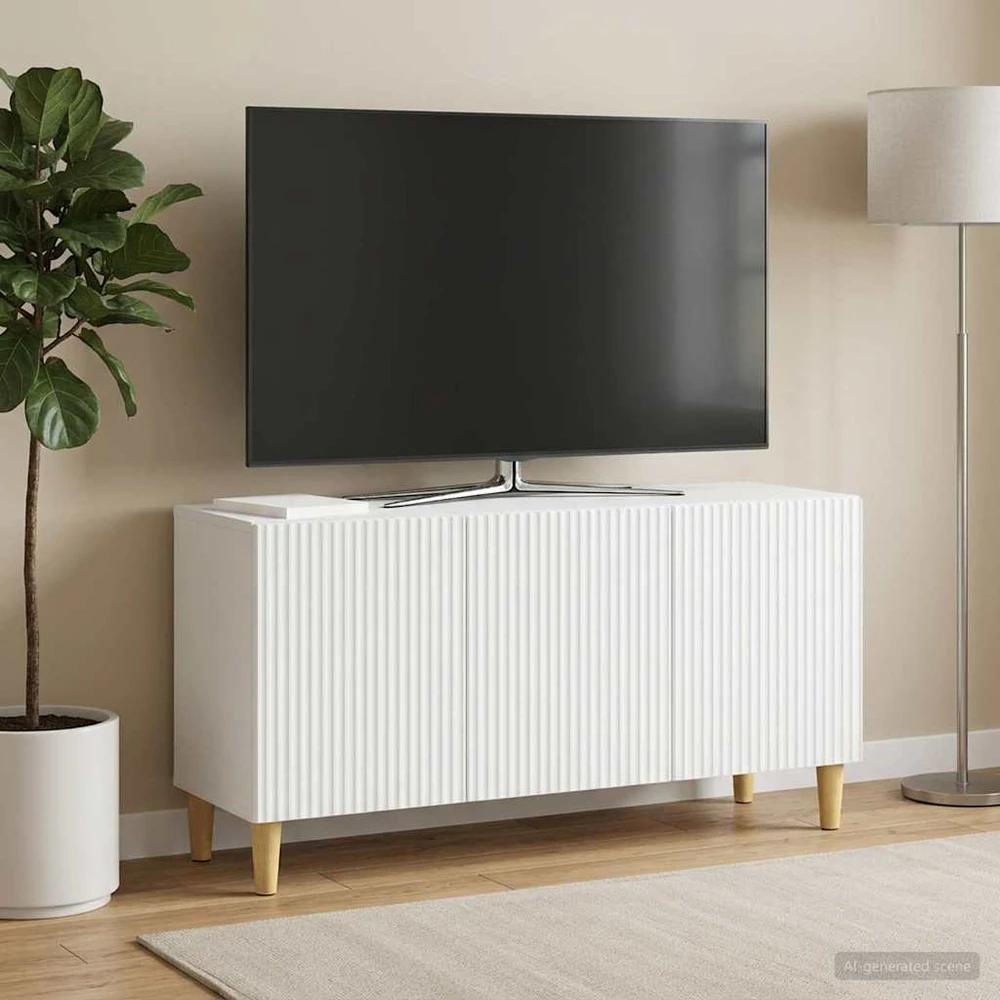 TV staliukas Televizoriaus spintelė Balta 99 x 34,5 x 50 cm Apdirbta mediena