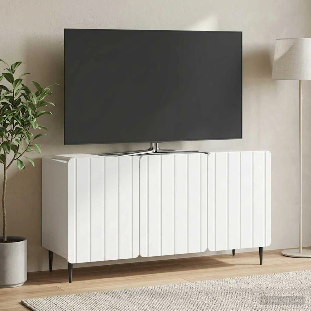 TV staliukas Televizoriaus spintelė Balta 99 x 34,5 x 52 cm Apdirbta mediena