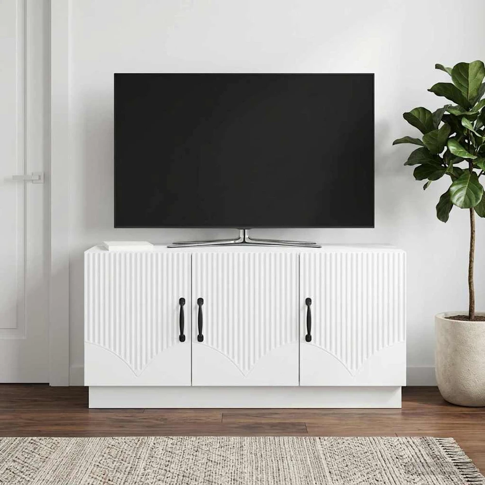 TV staliukas Televizoriaus spintelė Balta 99 x 34,5 x 47 cm Apdirbta mediena