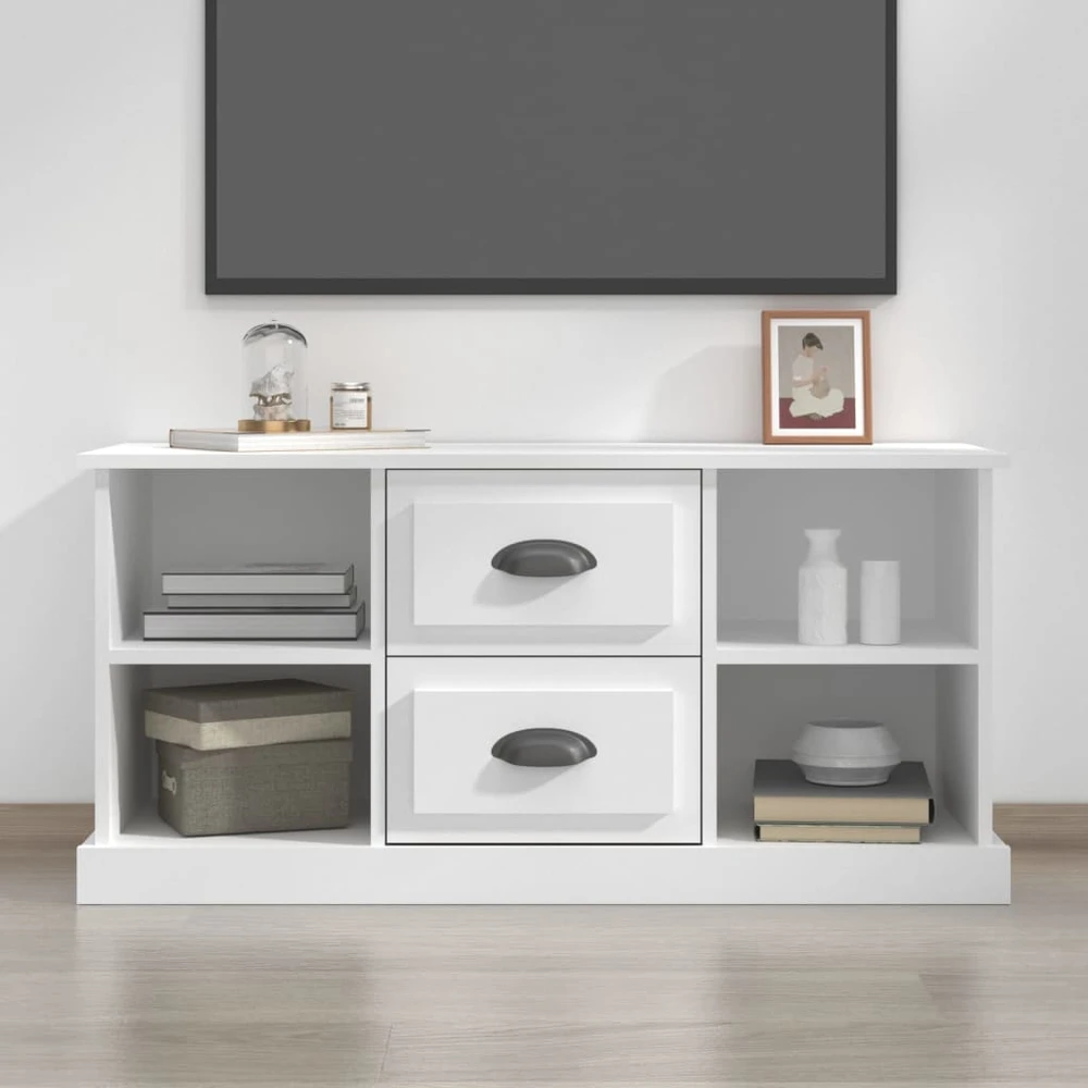 TV staliukas Televizoriaus spintelė, balta, 99,5x35,5x48cm, apdirbta mediena