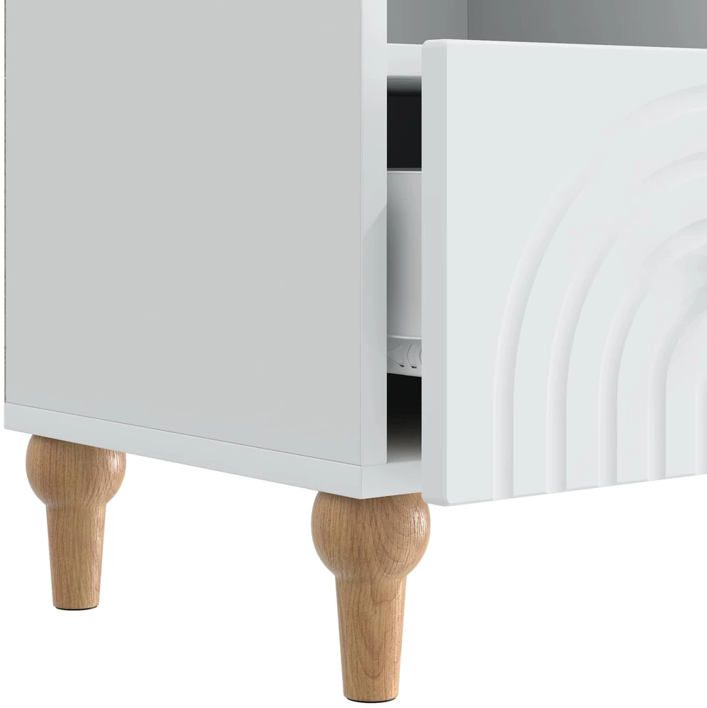 TV staliukas Televizoriaus spintelė Baltas 102 x 34,5 x 50 cm