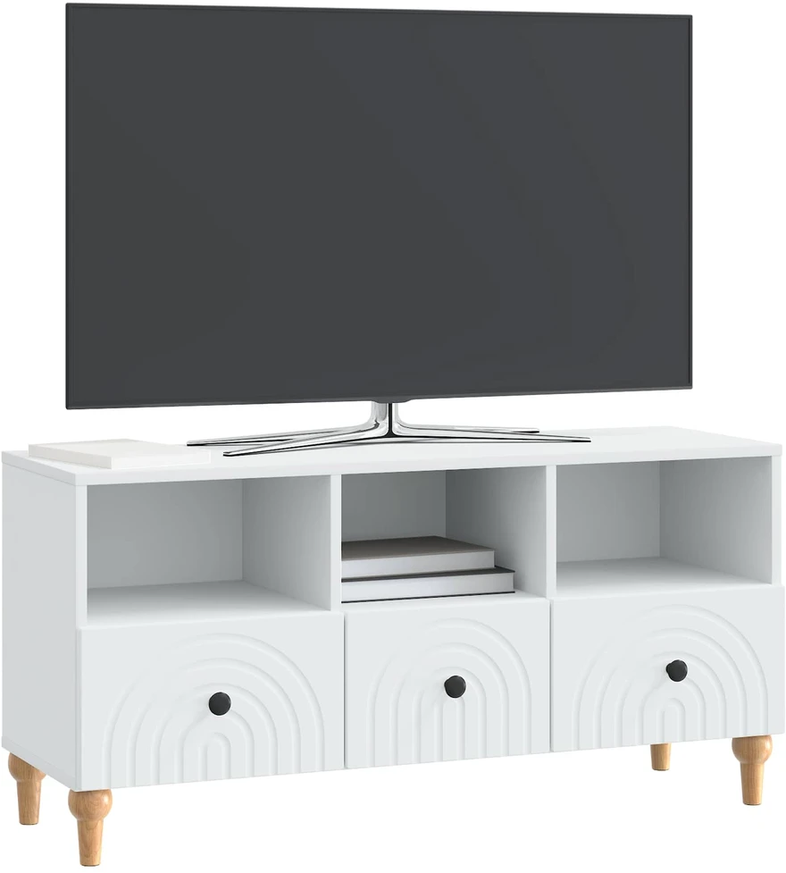 TV staliukas Televizoriaus spintelė Baltas 102 x 34,5 x 50 cm