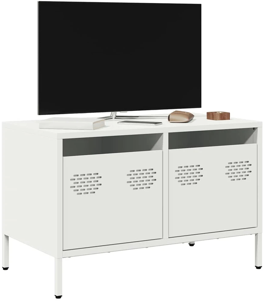 TV staliukas Televizoriaus spintelė, baltos, 68x39x43,5cm, plienas