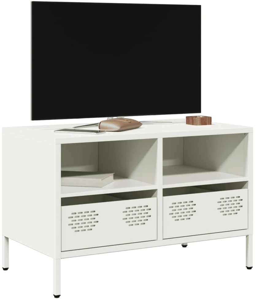 TV staliukas Televizoriaus spintelė, baltos, 68x39x43,5cm, plienas