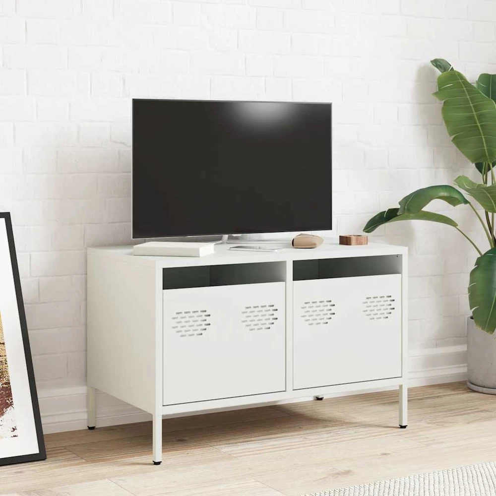 TV staliukas Televizoriaus spintelė, baltos, 68x39x43,5cm, plienas
