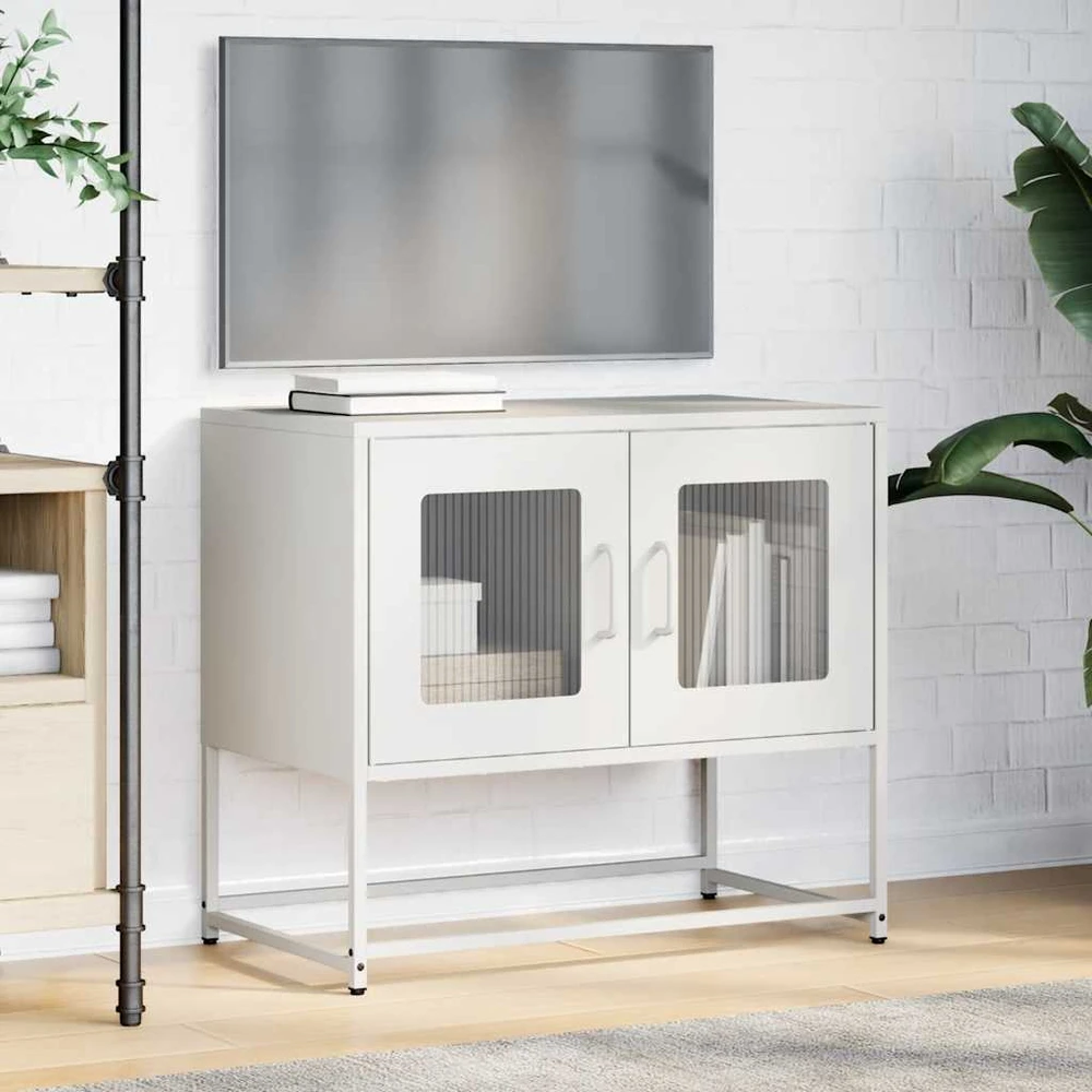 TV staliukas Televizoriaus spintelė, baltos, 68x39x60,5 cm, plienas