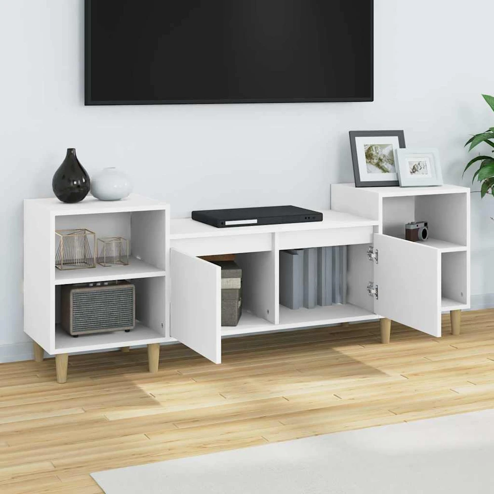 TV staliukas Televizoriaus spintelė, baltos spalvos, 160x35x55cm, mediena