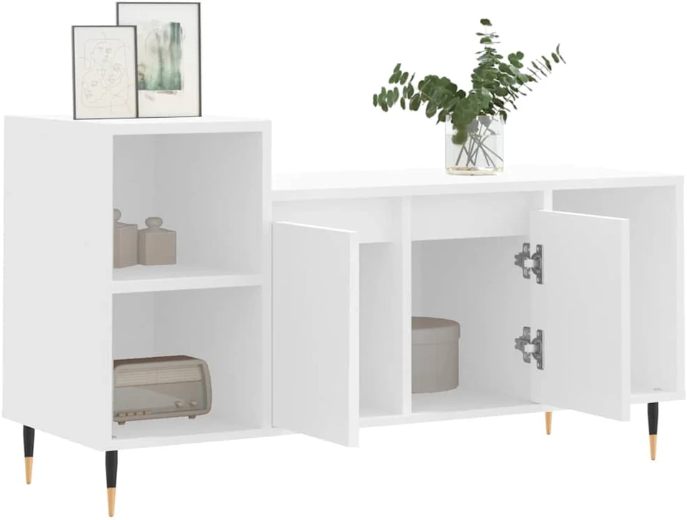 TV staliukas Televizoriaus spintelė, baltos spalvos, 100x35x55cm, mediena