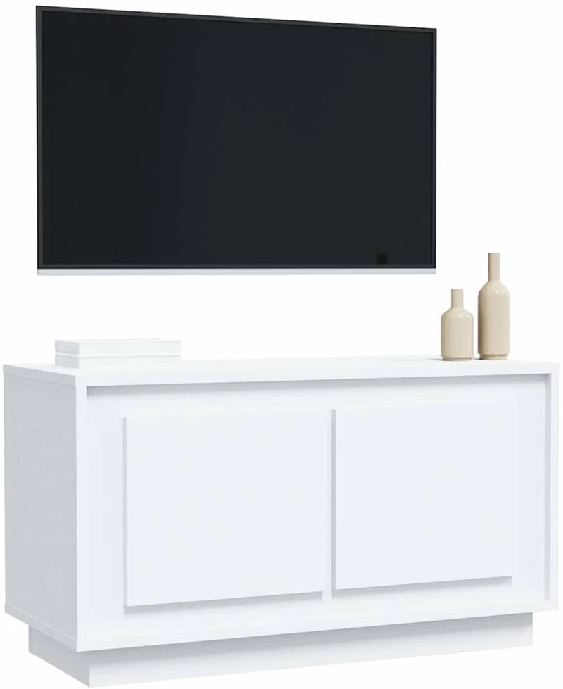 TV staliukas Televizoriaus spintelė, baltos spalvos, 80x35x45cm, mediena