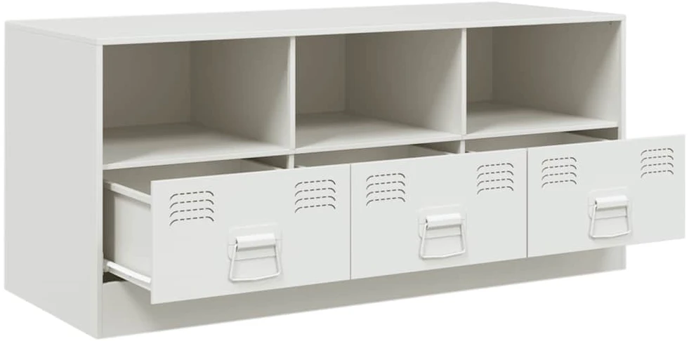 TV staliukas Televizoriaus spintelė, baltos spalvos, 99x39x44cm, plienas