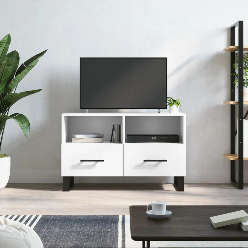 TV staliukas Televizoriaus spintelė, baltos spalvos, 80x36x50cm, mediena