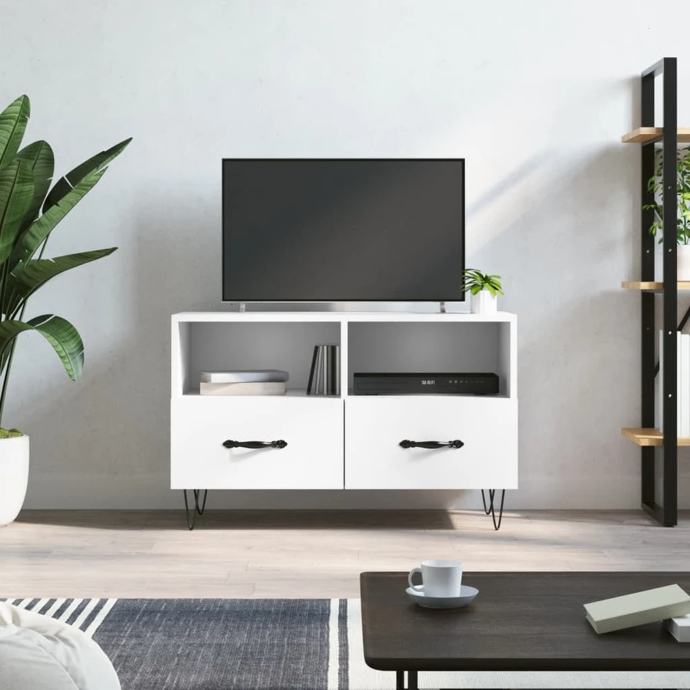 TV staliukas Televizoriaus spintelė, baltos spalvos, 80x36x50cm, mediena