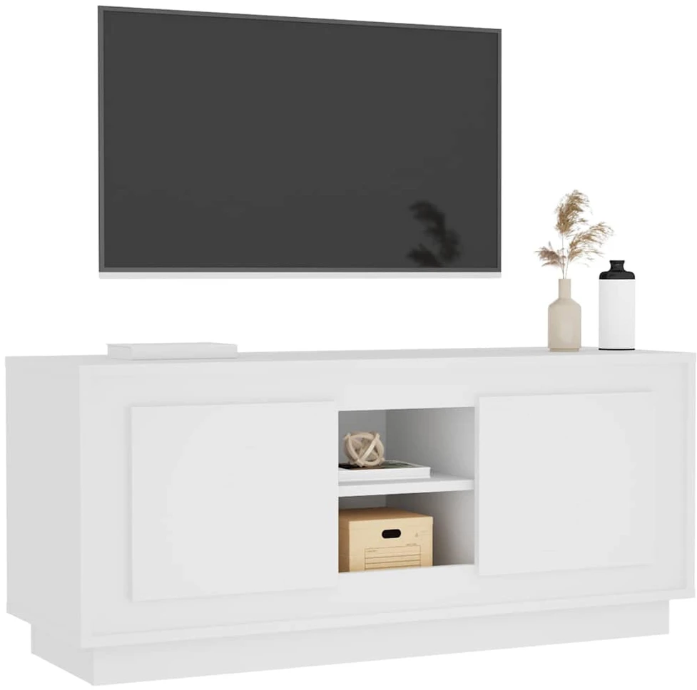 TV staliukas Televizoriaus spintelė, baltos spalvos, 102x35x45cm, mediena