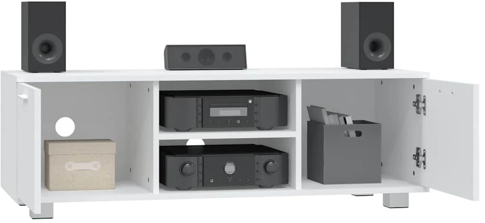 TV staliukas Televizoriaus spintelė, baltos spalvos, 120x40,5x35cm, mediena