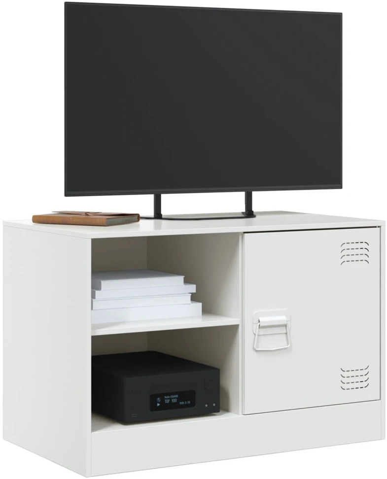 TV staliukas Televizoriaus spintelė, baltos spalvos, 67x39x44cm, plienas