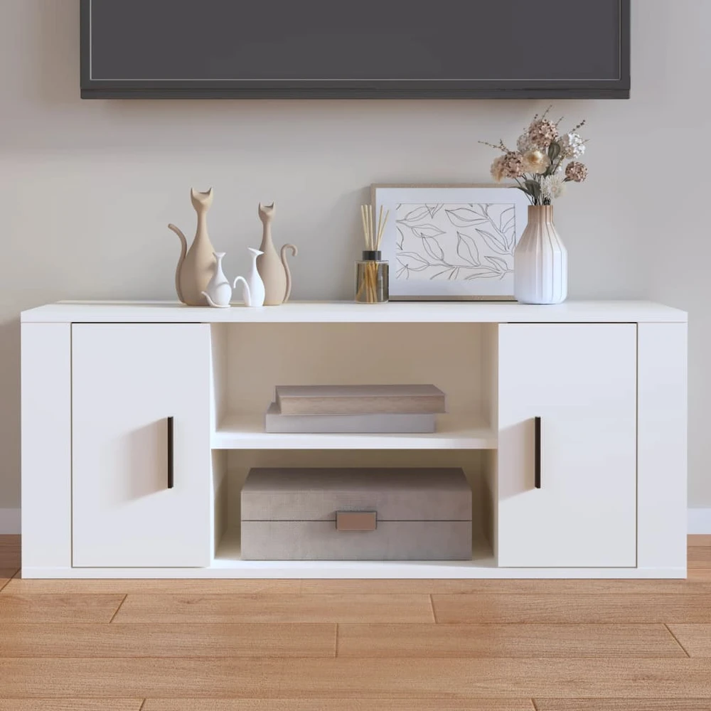 TV staliukas Televizoriaus spintelė, baltos spalvos, 100x35x40cm, mediena