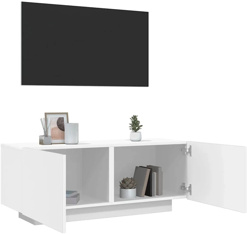 TV staliukas Televizoriaus spintelė, baltos spalvos, 100x35x40cm, mediena
