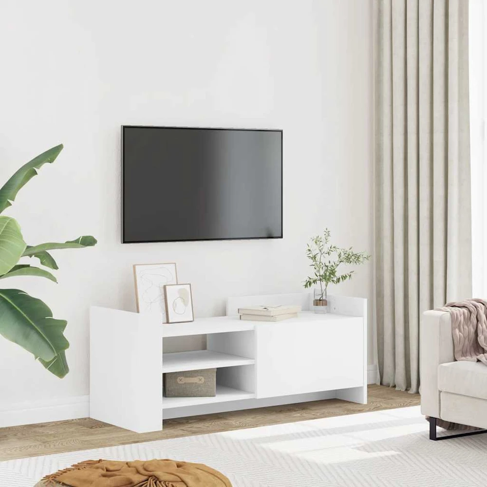 TV staliukas Televizoriaus spintelė, baltos spalvos, 100x35x40cm, mediena