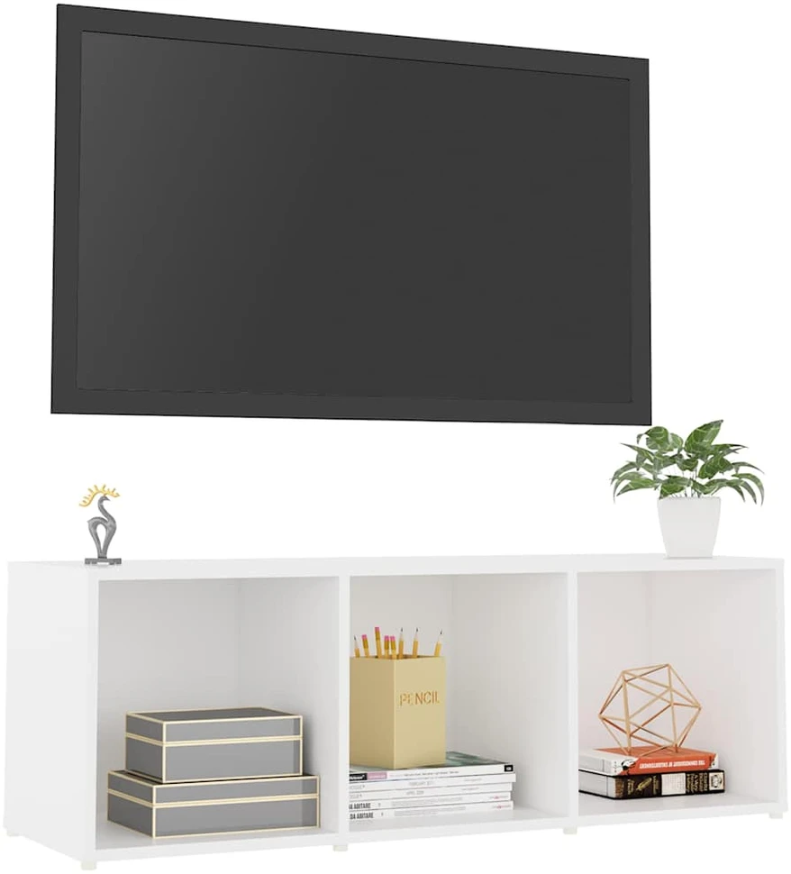 TV staliukas Televizoriaus spintelė, baltos spalvos, 107x35x37cm, MDP