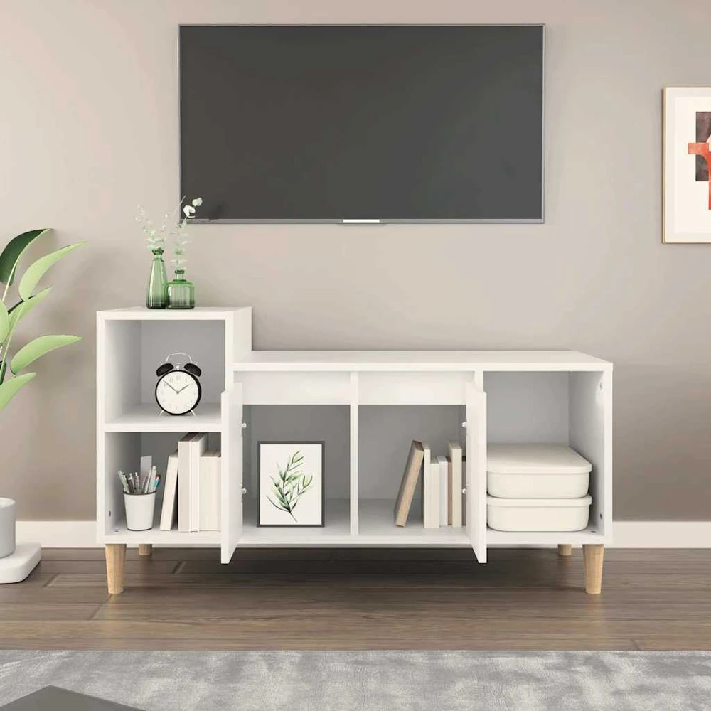 TV staliukas Televizoriaus spintelė, baltos spalvos, 100x35x55cm, mediena