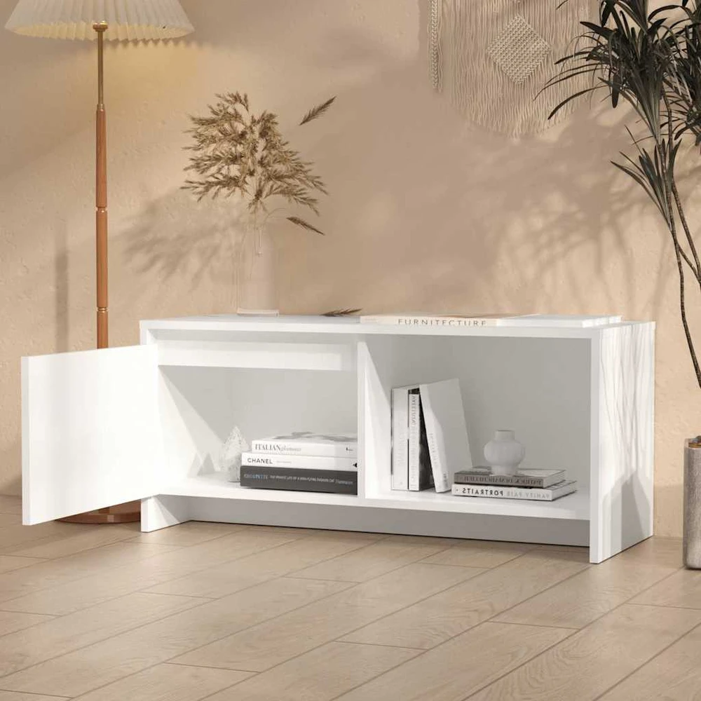 TV staliukas Televizoriaus spintelė, baltos spalvos, 90x35x40cm, MDP