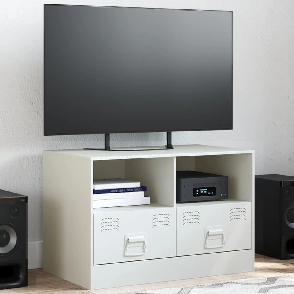 TV staliukas Televizoriaus spintelė, baltos spalvos, 67x39x44cm, plienas