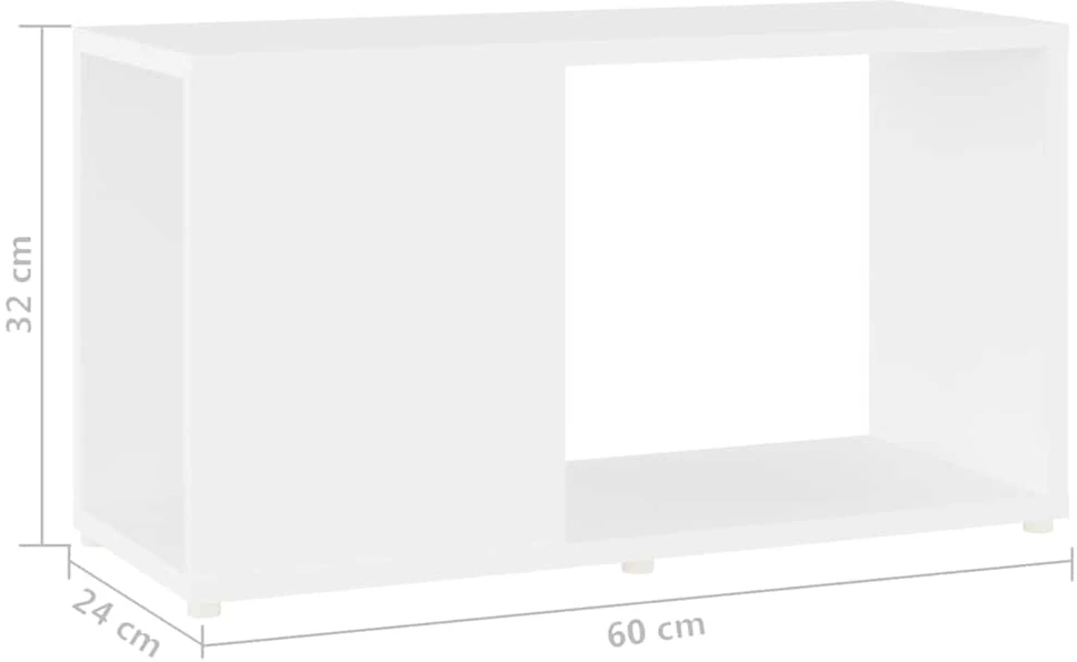 Televizoriaus spintelė, baltos spalvos, 60x24x32cm, MDP