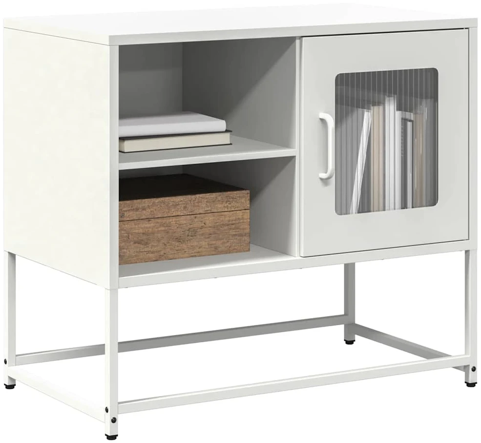 TV staliukas Televizoriaus spintelė, baltos spalvos, 68x39x60,5cm, plienas