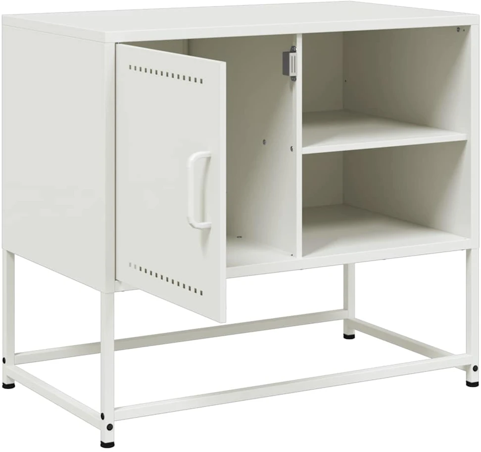 TV staliukas Televizoriaus spintelė, baltos spalvos, 68x39x60,5cm, plienas