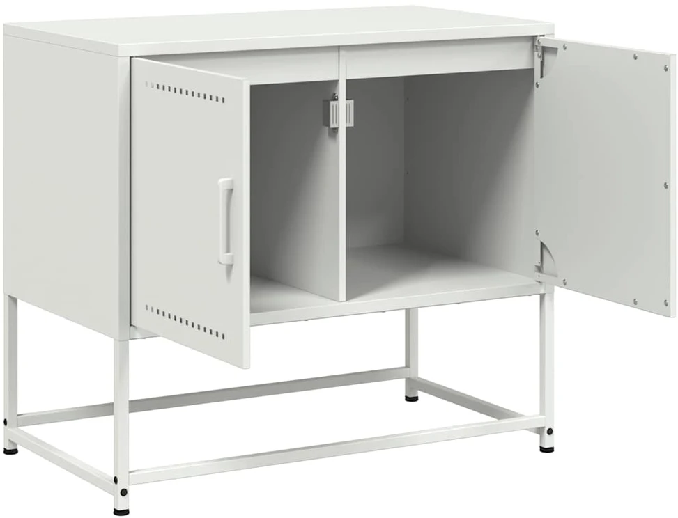 TV staliukas Televizoriaus spintelė, baltos spalvos, 68,5x39x60,5cm, plienas