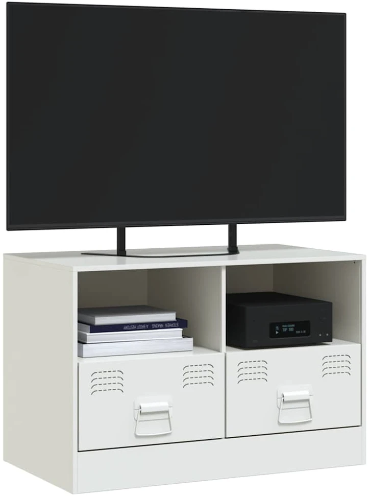 TV staliukas Televizoriaus spintelė, baltos spalvos, 67x39x44cm, plienas