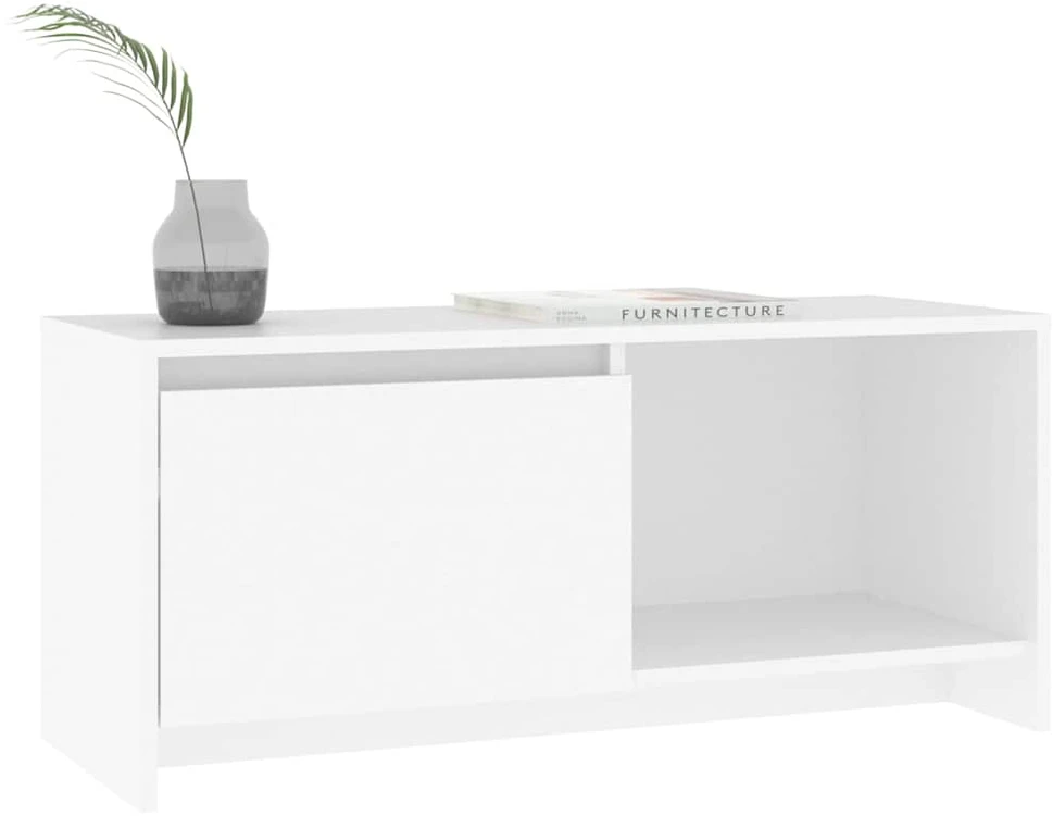 TV staliukas Televizoriaus spintelė, baltos spalvos, 90x35x40cm, MDP