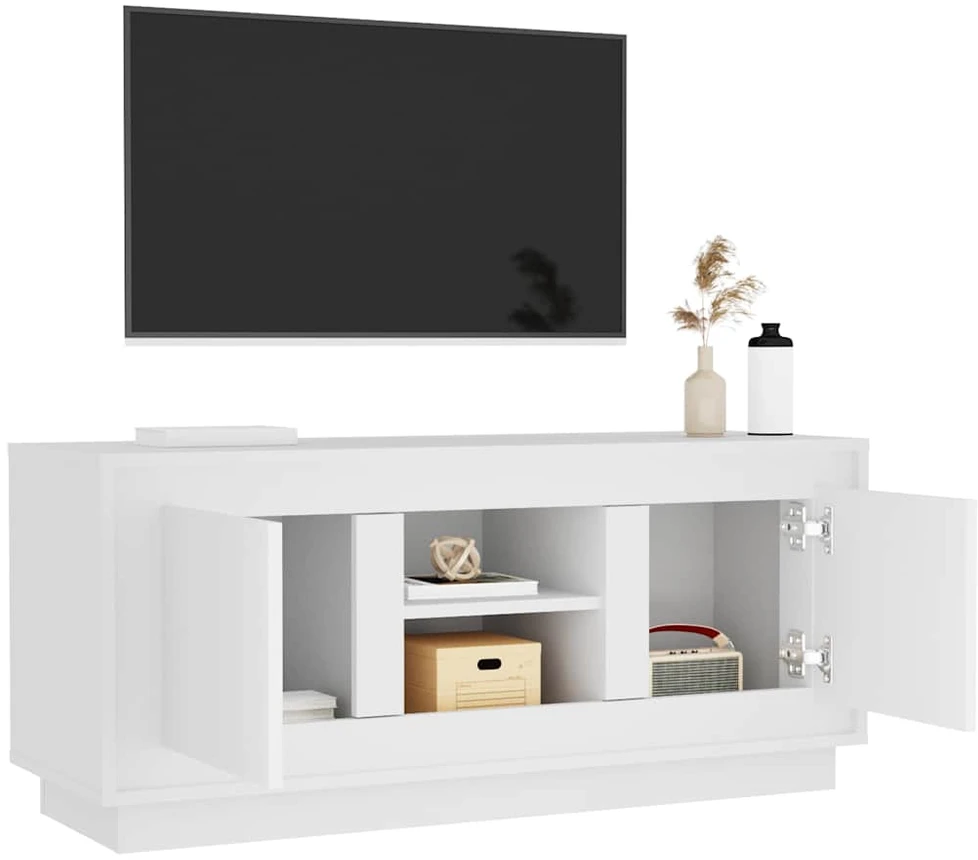 TV staliukas Televizoriaus spintelė, baltos spalvos, 102x35x45cm, mediena