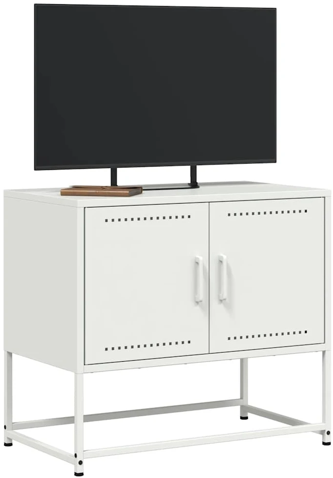 TV staliukas Televizoriaus spintelė, baltos spalvos, 68,5x39x60,5cm, plienas