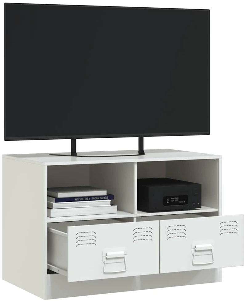 TV staliukas Televizoriaus spintelė, baltos spalvos, 67x39x44cm, plienas