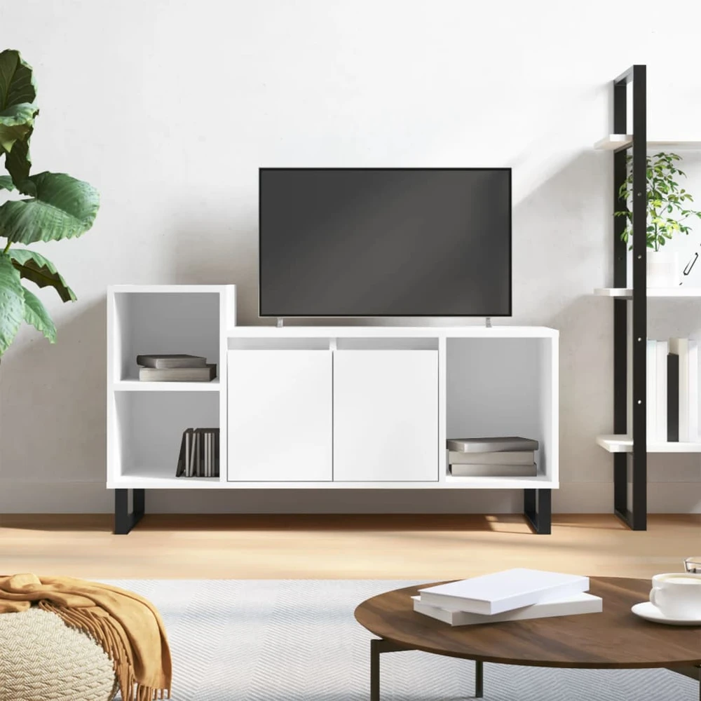 TV staliukas Televizoriaus spintelė, baltos spalvos, 100x35x55cm, mediena