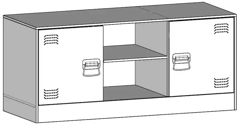 TV staliukas Televizoriaus spintelė, baltos spalvos, 99x39x44cm, plienas