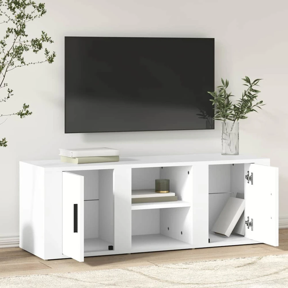 TV staliukas Televizoriaus spintelė, baltos spalvos, 100x31,5x35cm, mediena