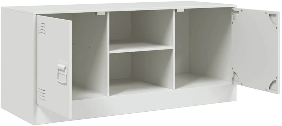 TV staliukas Televizoriaus spintelė, baltos spalvos, 99x39x44cm, plienas