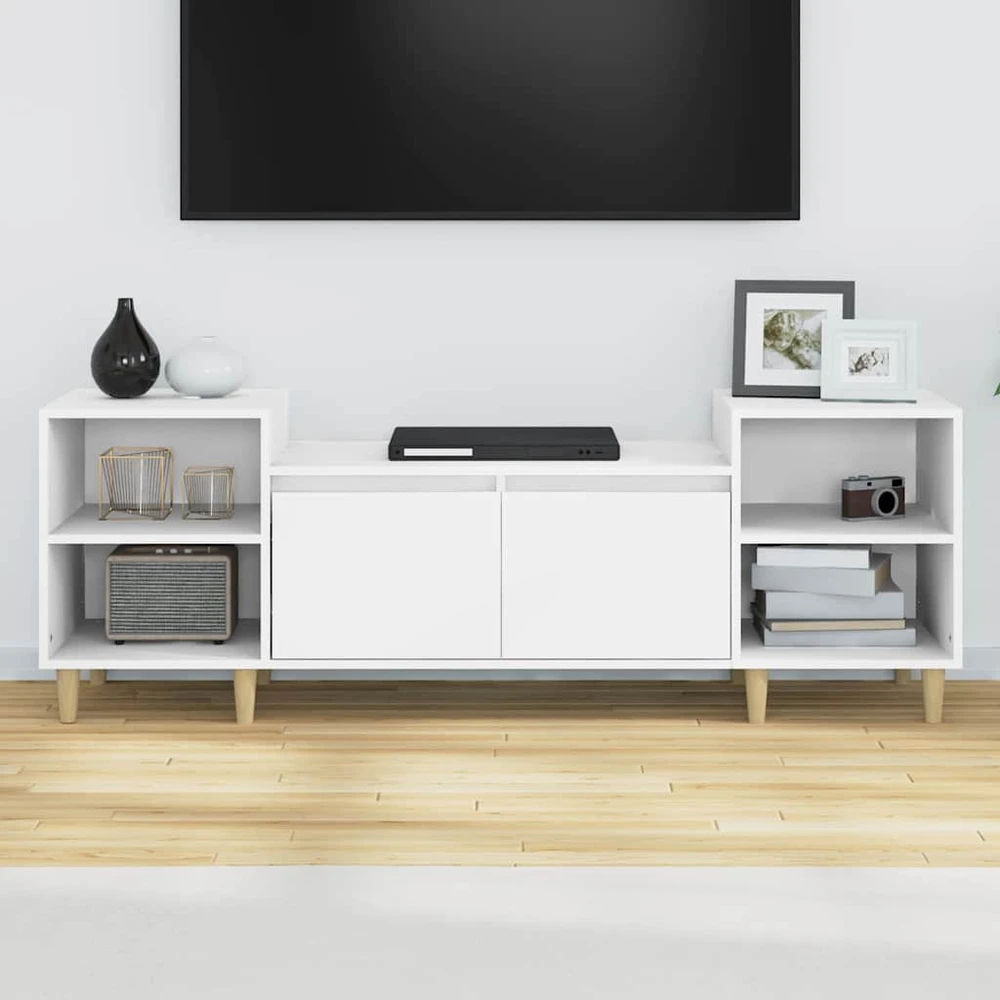 TV staliukas Televizoriaus spintelė, baltos spalvos, 160x35x55cm, mediena