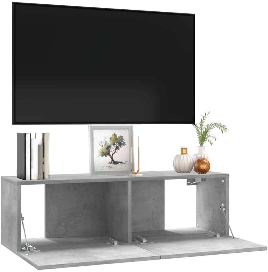TV staliukas Televizoriaus spintelė, betono, 100x30x30cm, apdirbta mediena