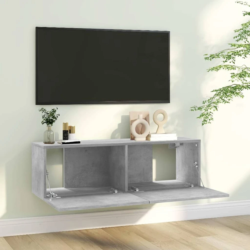 TV staliukas Televizoriaus spintelė, betono, 100x30x30cm, apdirbta mediena