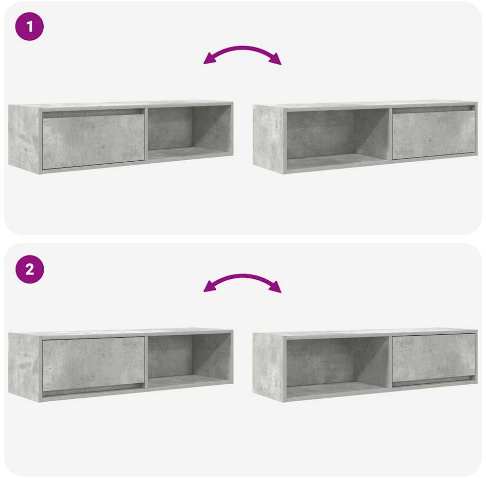TV staliukas Televizoriaus spintelė, betono, 100x31x25,5cm, apdirbta mediena
