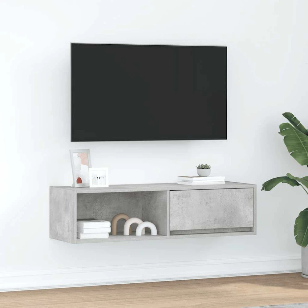TV staliukas Televizoriaus spintelė, betono, 100x31x25,5cm, apdirbta mediena