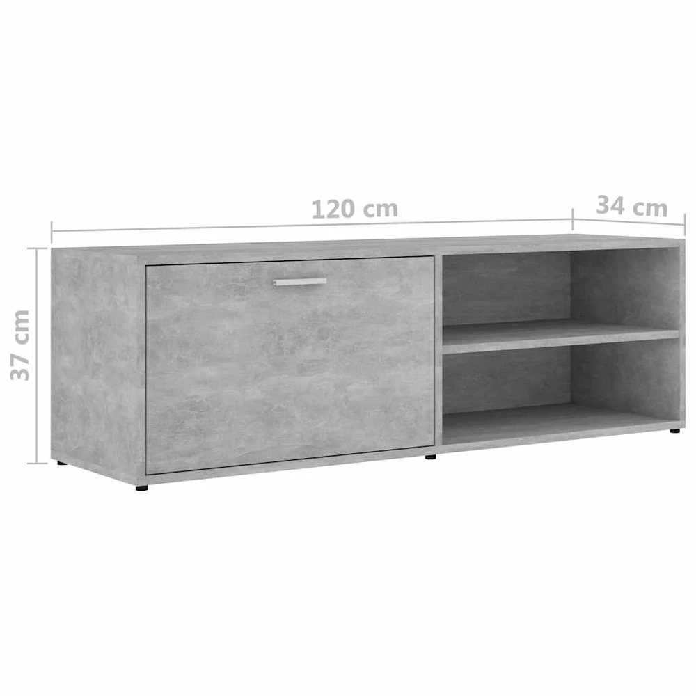TV staliukas Televizoriaus spintelė, betono, 120x34x37cm, apdirbta mediena