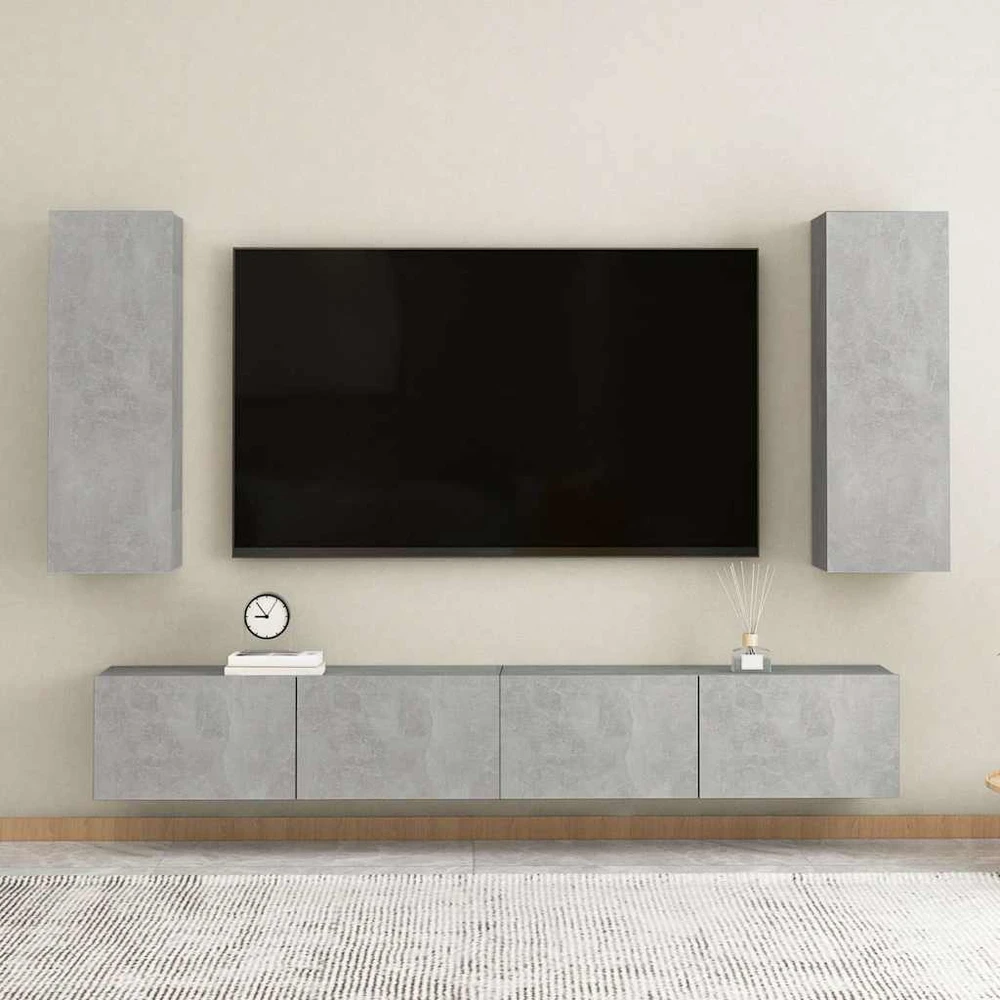TV staliukas Televizoriaus spintelė, betono, 30,5x30x90cm, apdirbta mediena