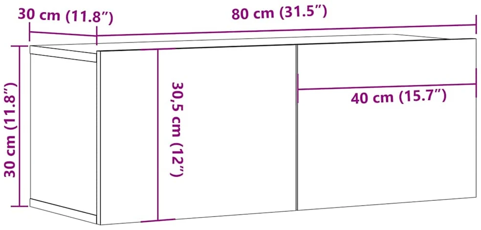 TV staliukas Televizoriaus spintelė, betono, 80x30x30cm, apdirbta mediena