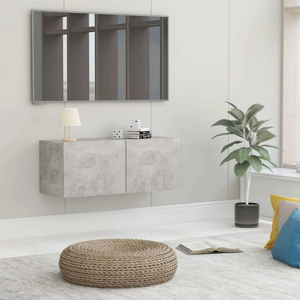 TV staliukas Televizoriaus spintelė, betono, 80x30x30cm, apdirbta mediena