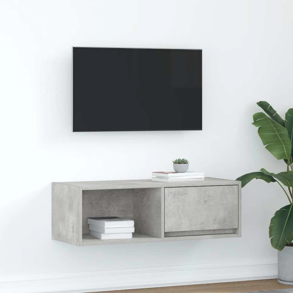 TV staliukas Televizoriaus spintelė, betono, 80x31x25,5cm, apdirbta mediena