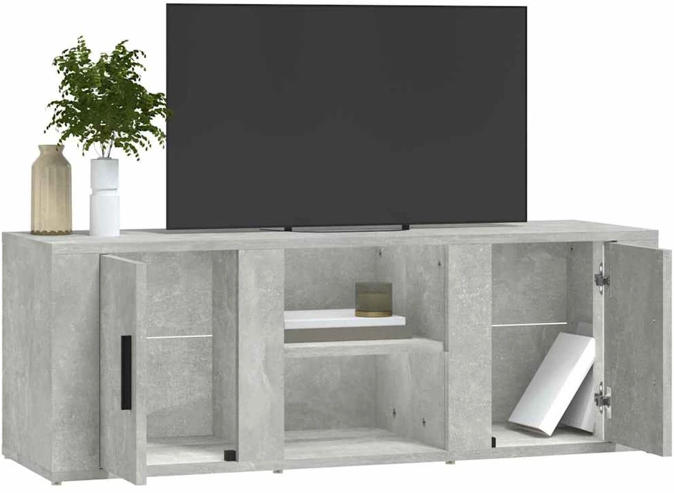 TV staliukas Televizoriaus spintelė, betono pilka, 100x31,5x35cm, mediena
